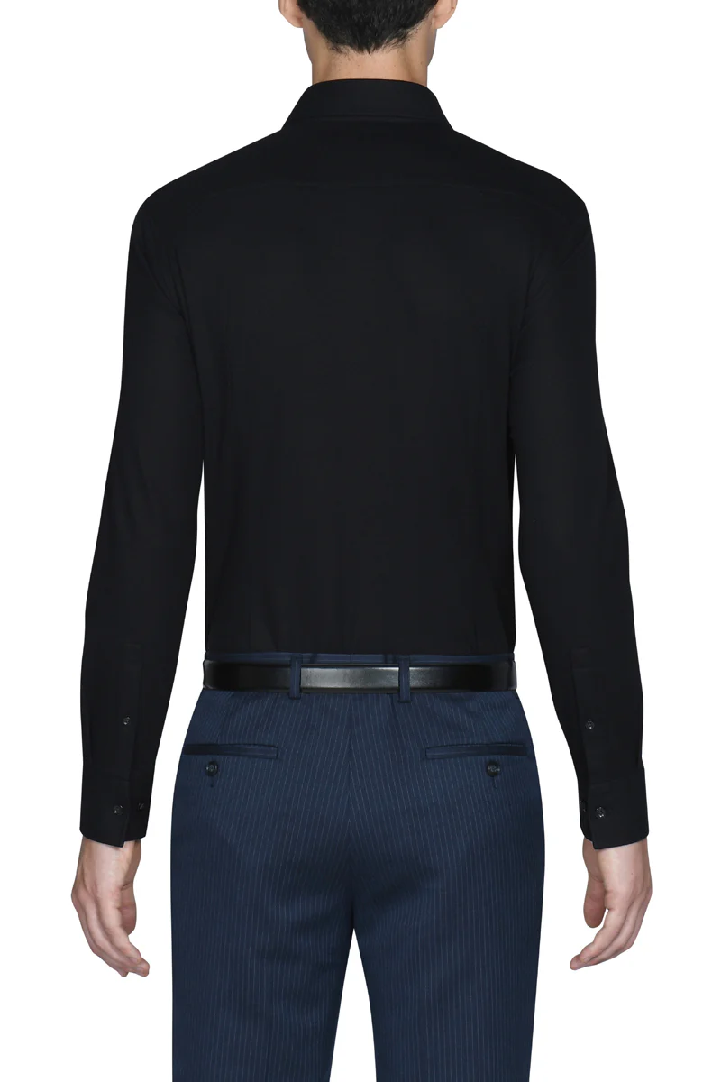 Knit Smart Shirt | Black BKFD01 - Image 4
