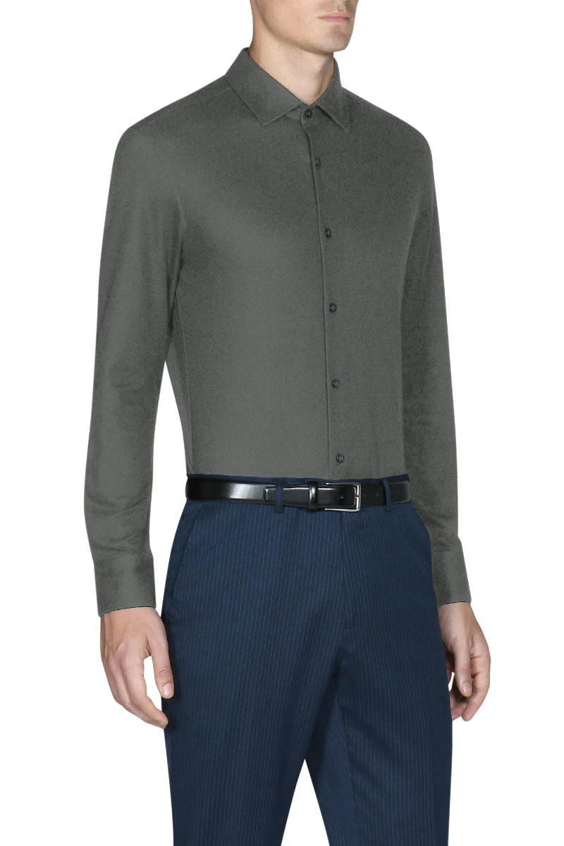 Knit Smart Shirt | Dark Grey GYE149 - Image 3