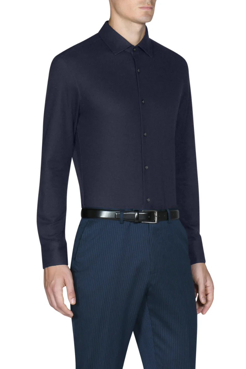 Knit Smart Shirt | Navy NNY096 - Image 3