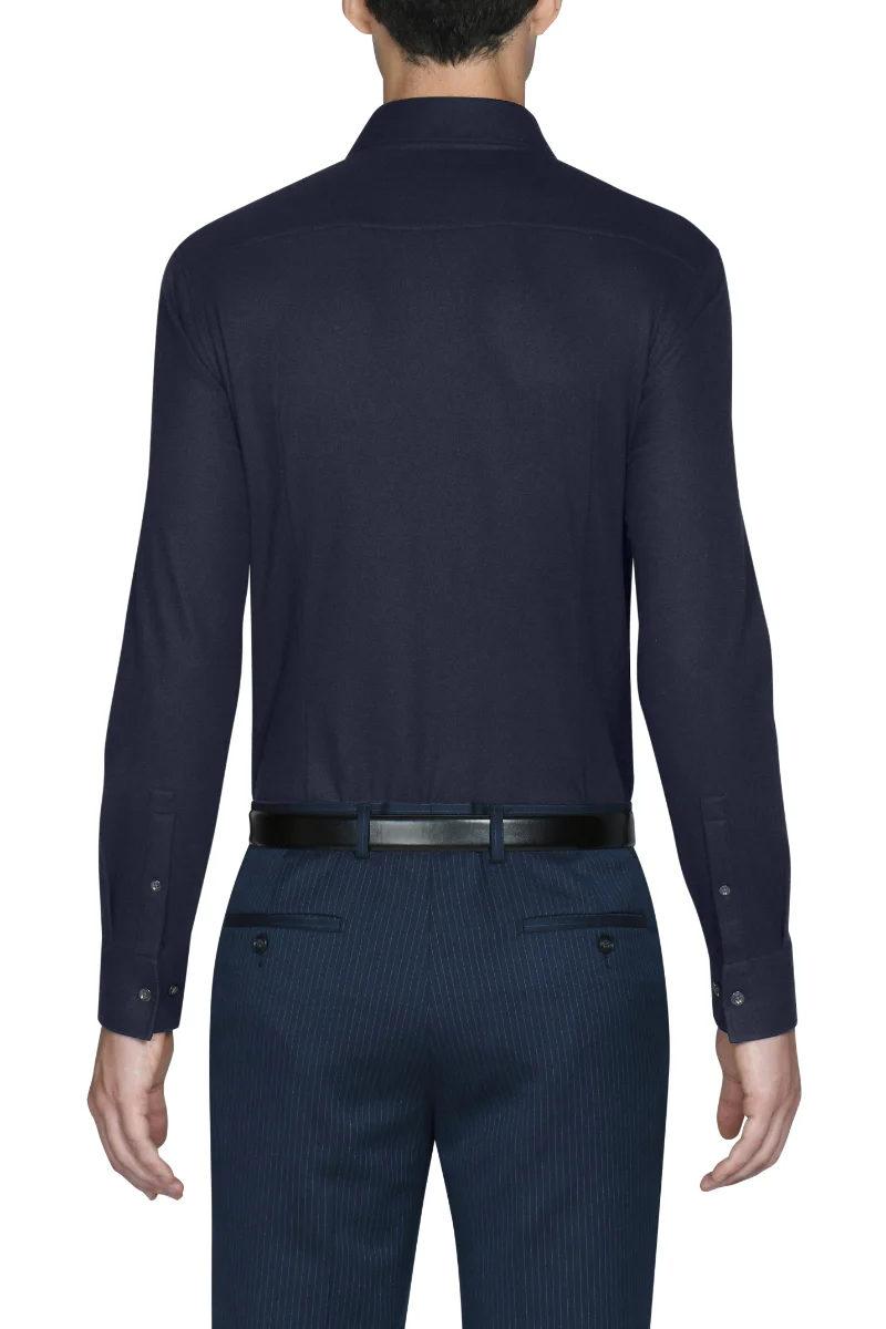 Knit Smart Shirt | Navy NNY096 - Image 4