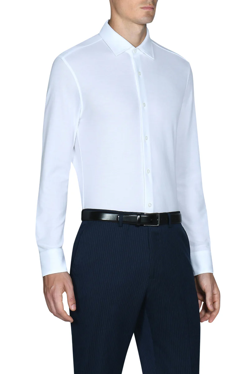 Knit Smart Shirt | White WH001Z - Image 3