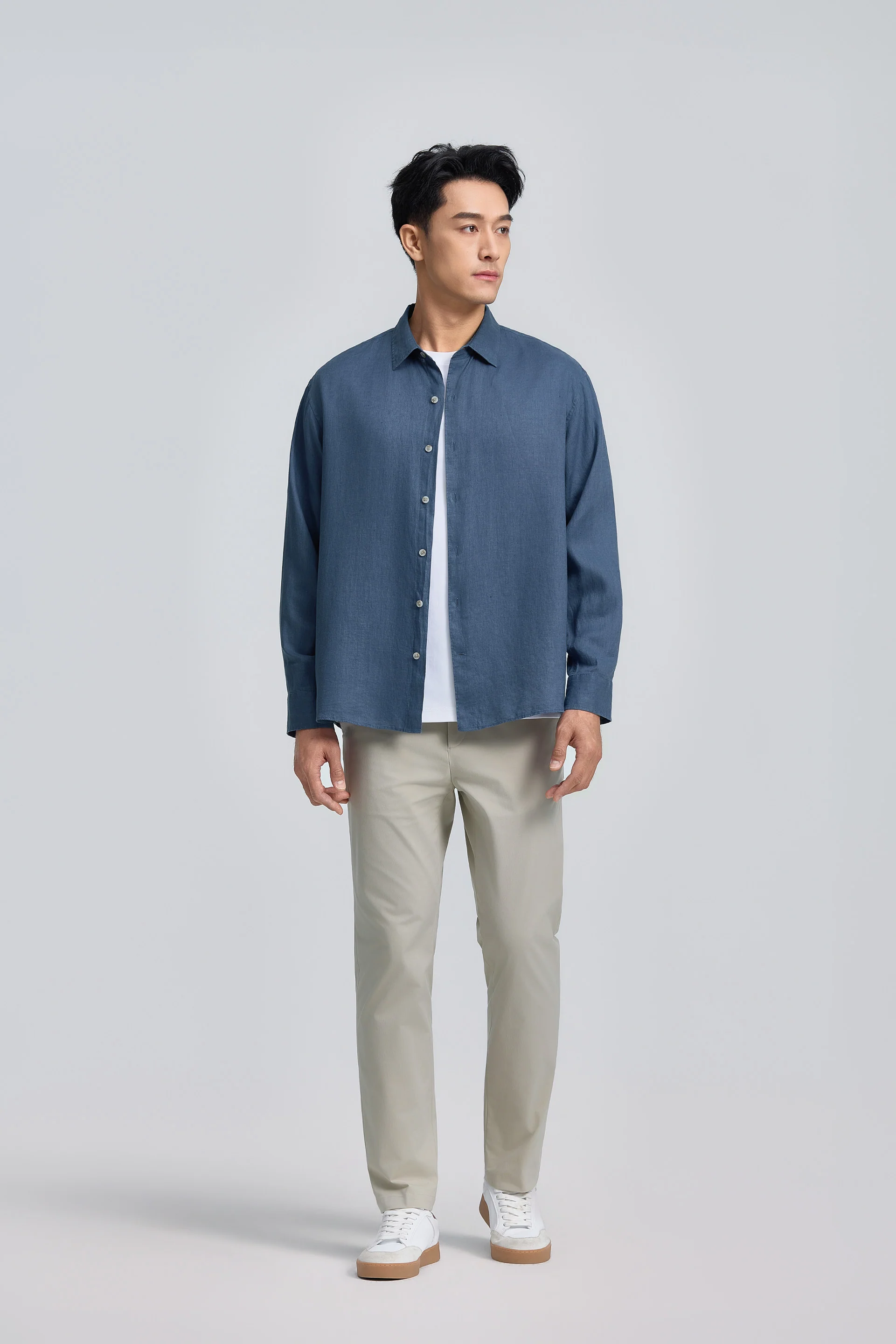 Linen Casual Shirt | Ensign Blue 25560P - Image 4
