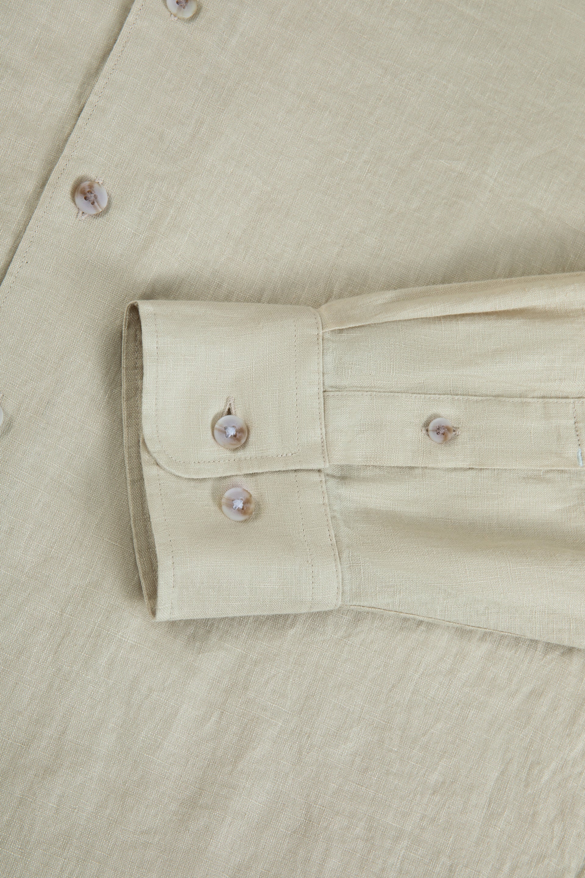 Linen Casual Shirt | Khaki 25559P - Image 5