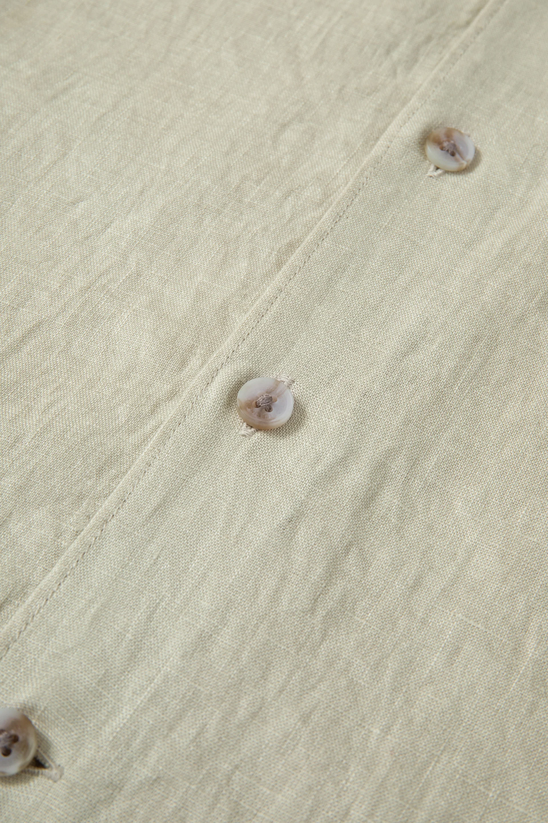 Linen Casual Shirt | Khaki 25559P - Image 6