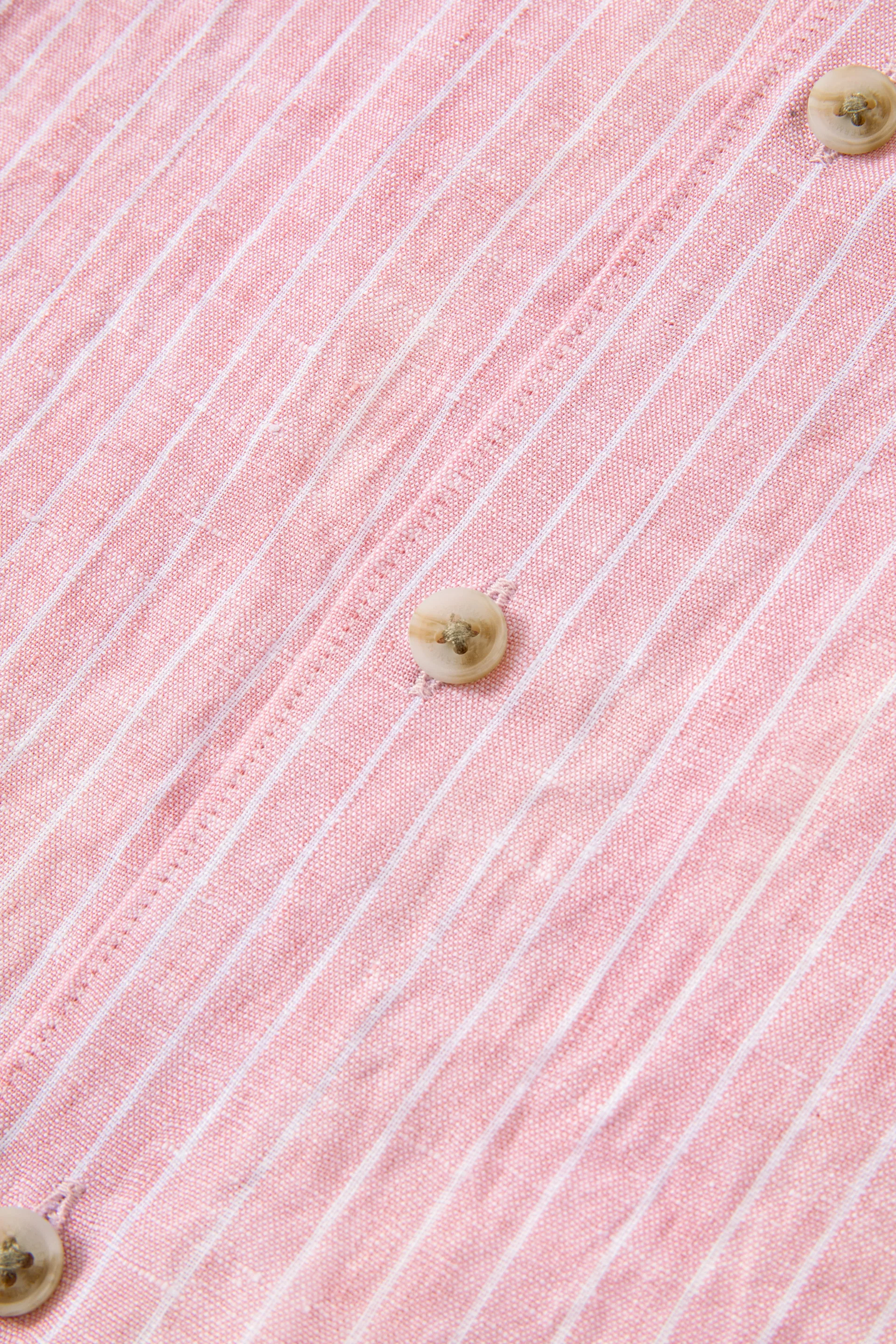 Linen Casual Shirt | Lavender Forest Stripes 25536P - Image 5