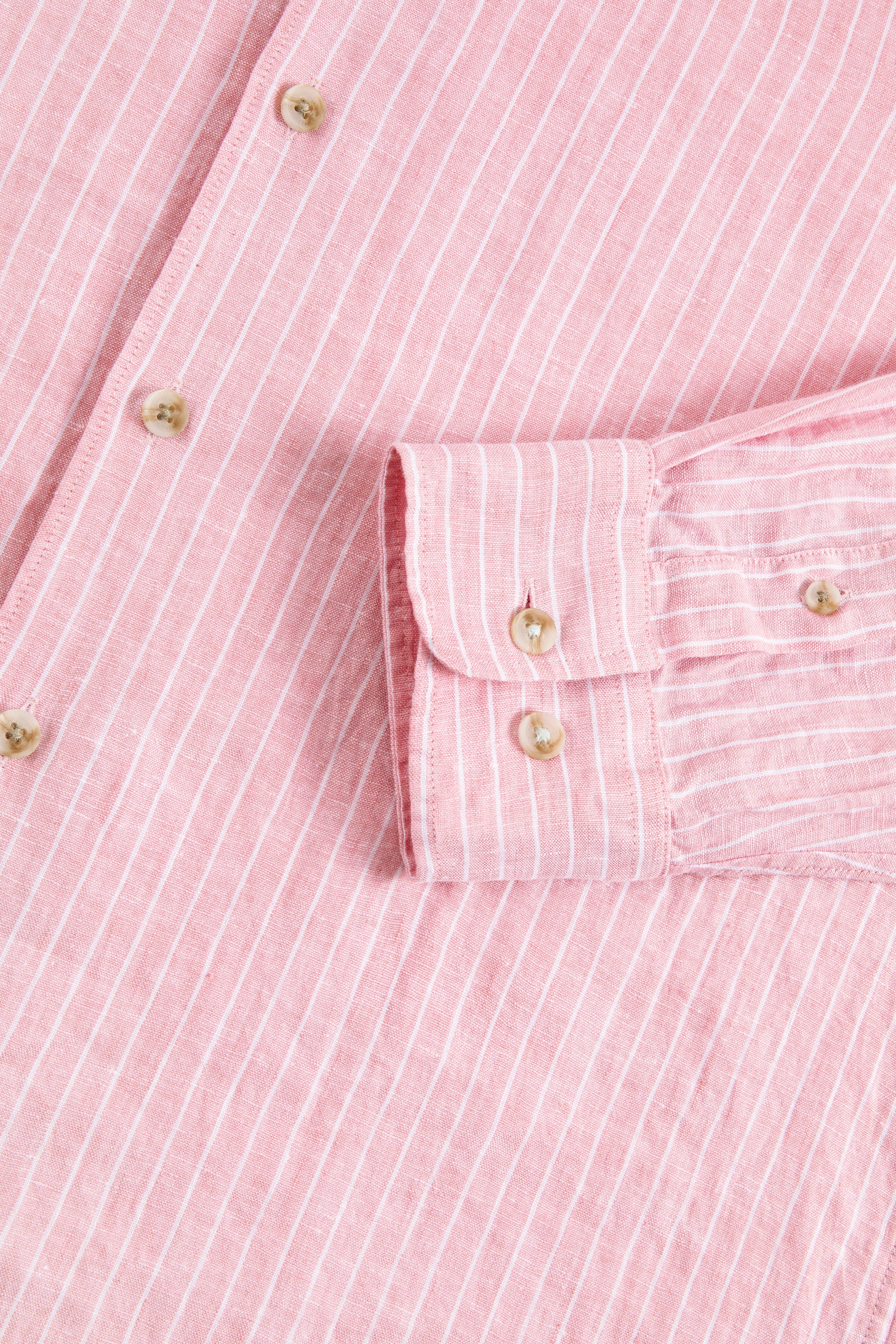 Linen Casual Shirt | Lavender Forest Stripes 25536P - Image 6