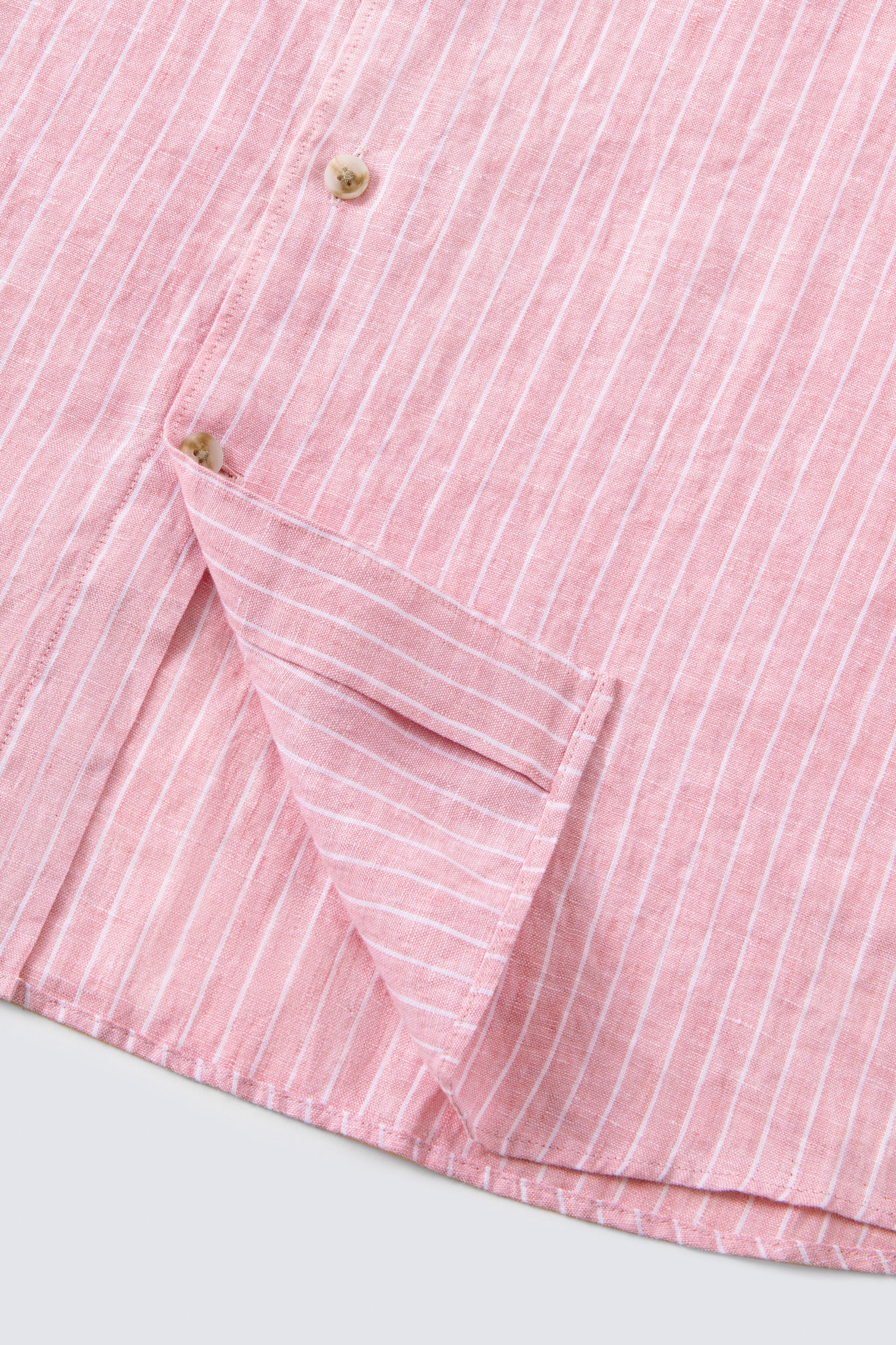 Linen Casual Shirt | Lavender Forest Stripes 25536P - Image 7