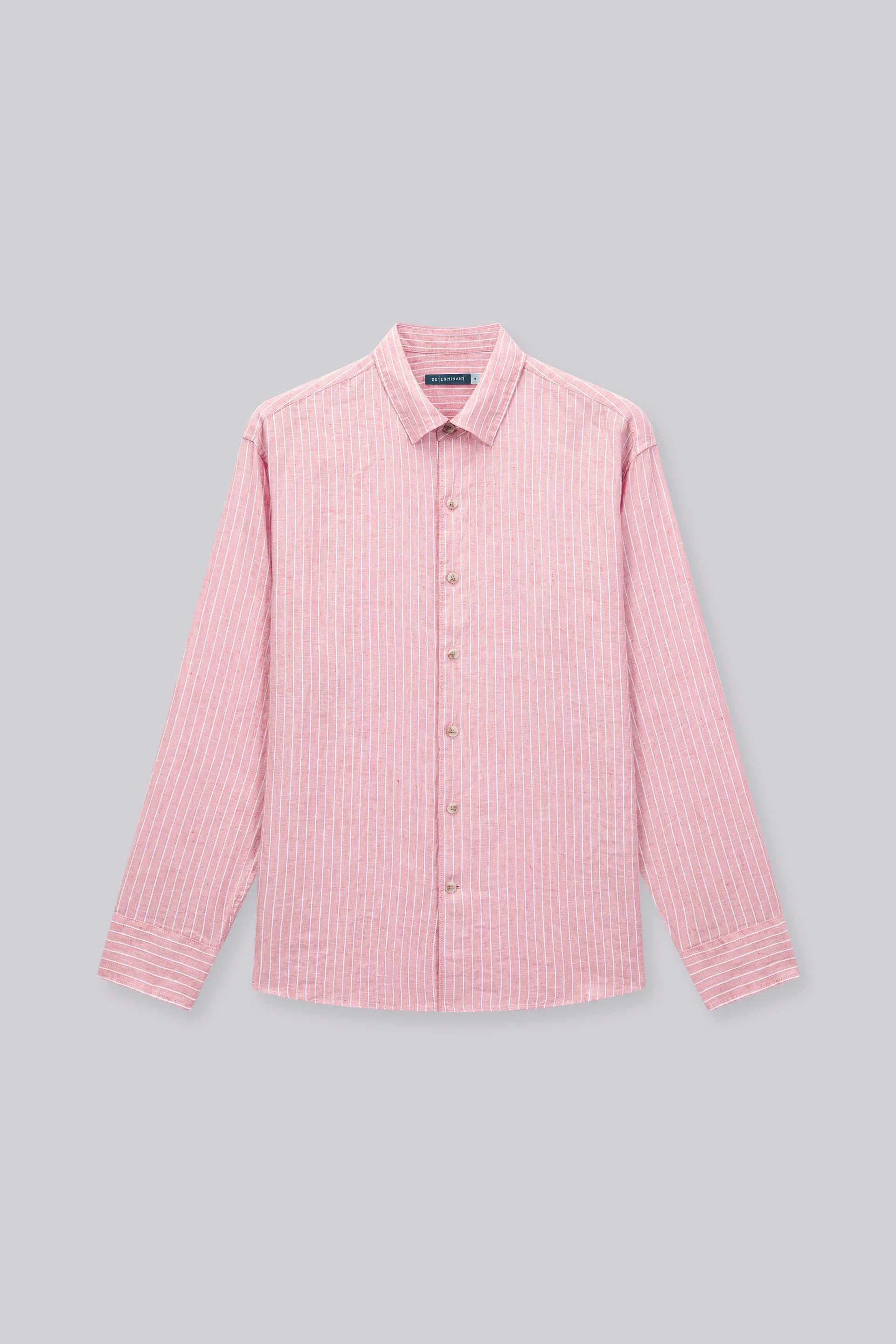 Linen Casual Shirt | Lavender Forest Stripes 25536P - Image 9
