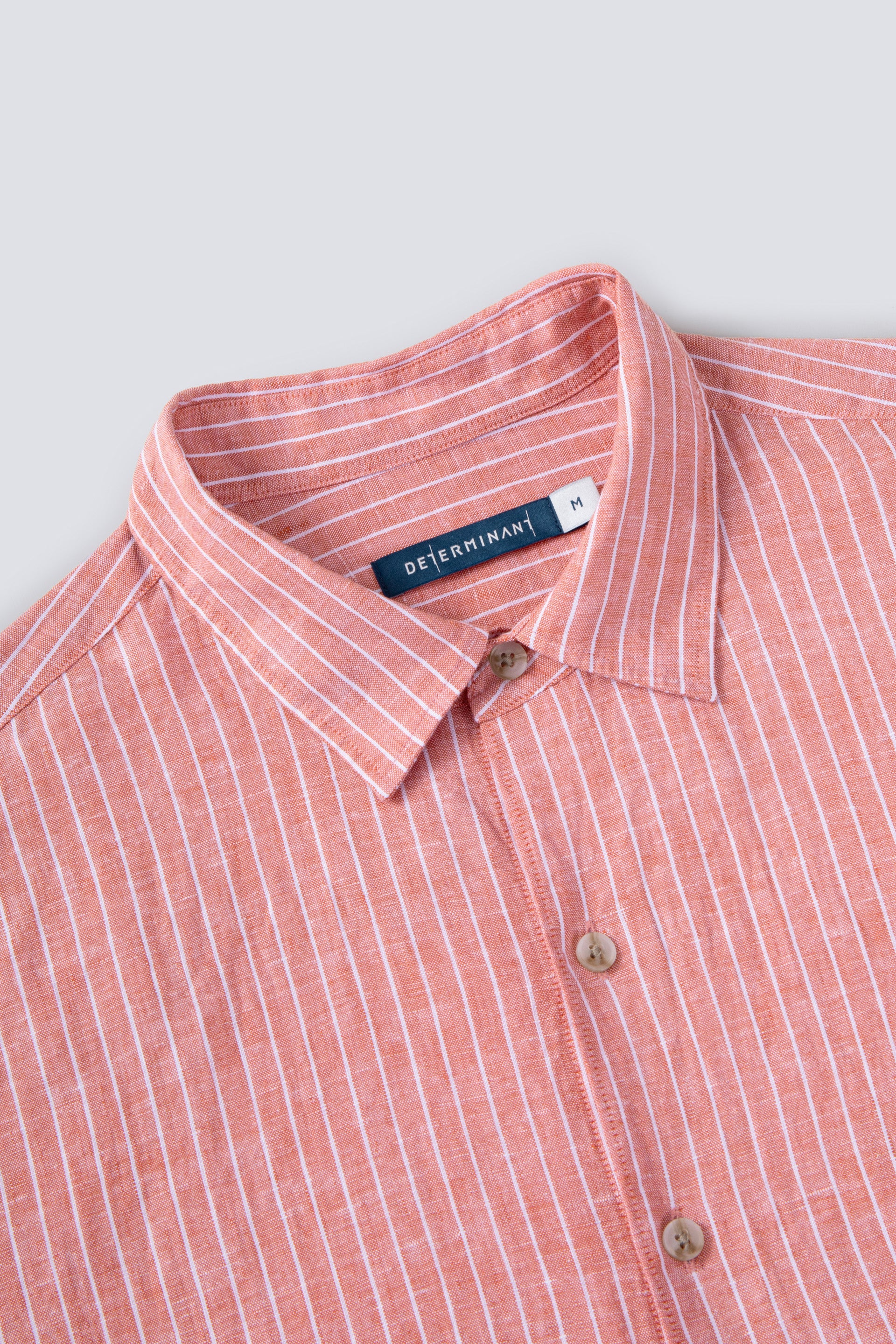 Linen Casual Shirt | Orange Rust Stripes 25558P - Image 2