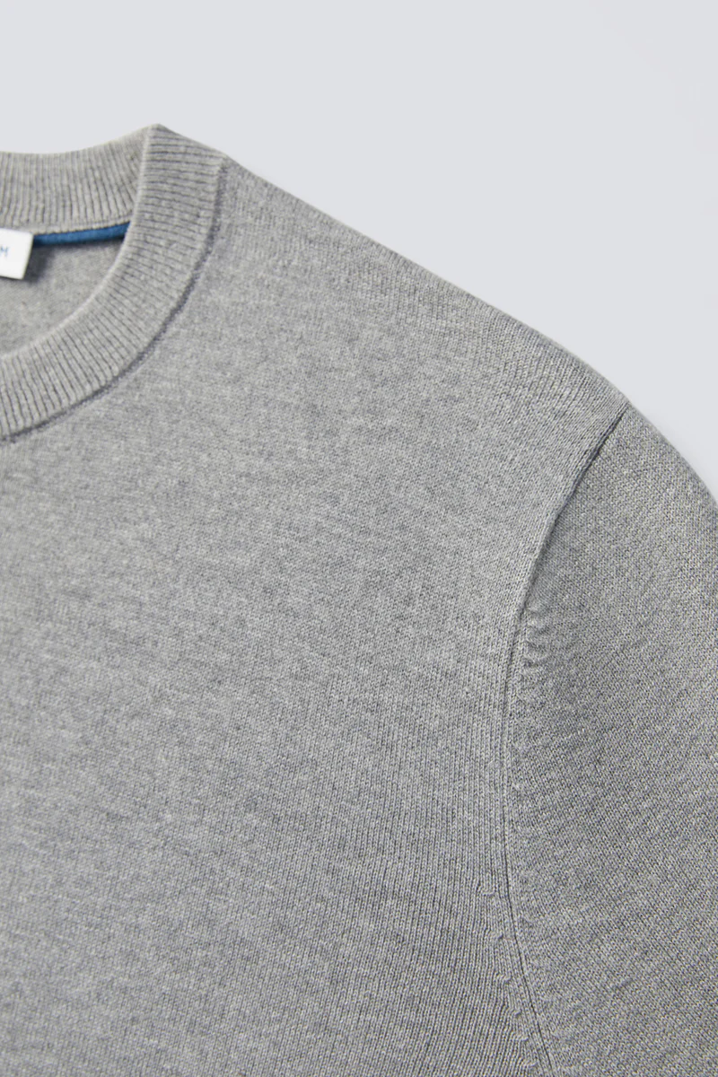 Merino-Blend Crew Neck Sweater | Grey EGBC25 - Image 10
