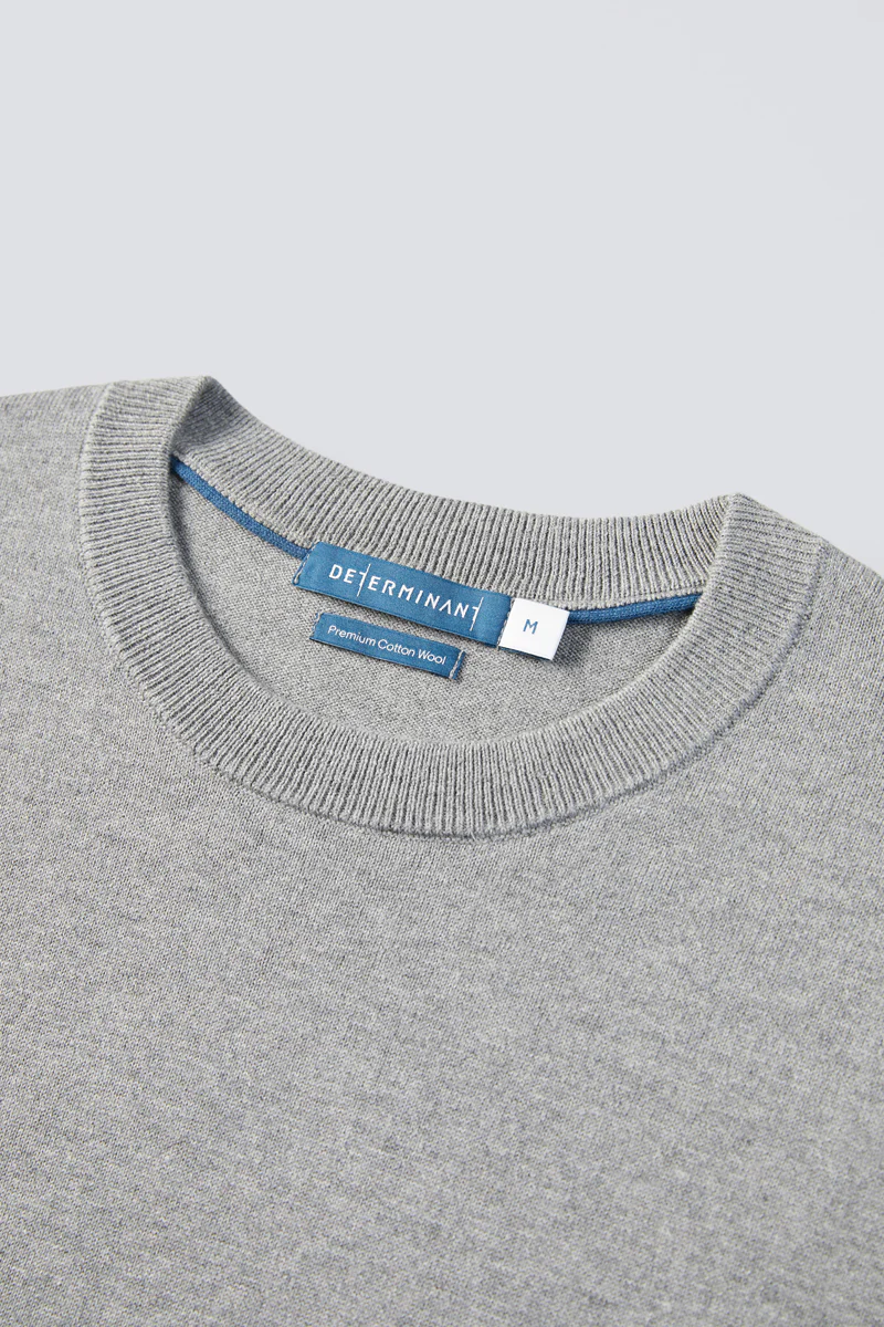 Merino-Blend Crew Neck Sweater | Grey EGBC25 - Image 6