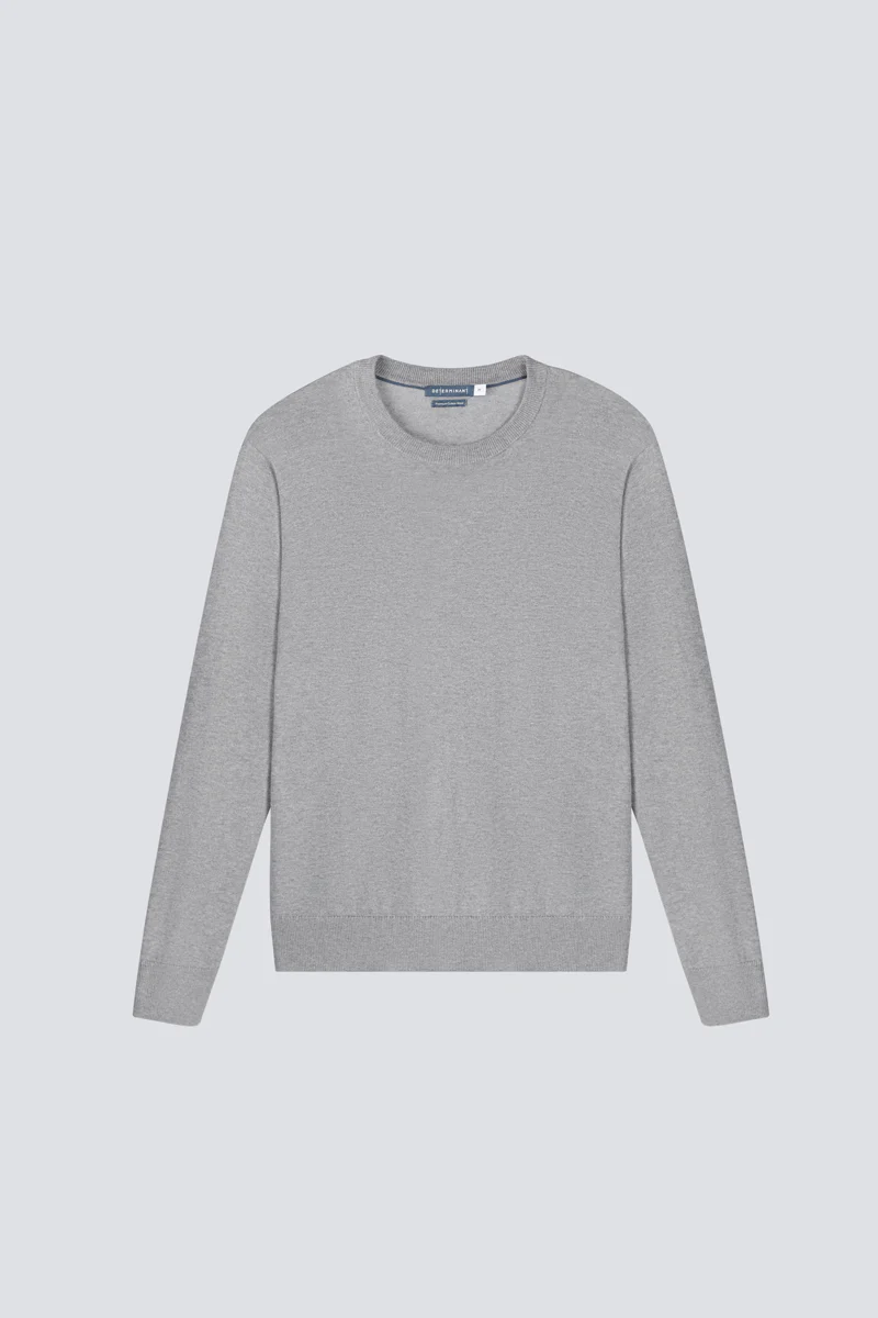 Merino-Blend Crew Neck Sweater | Grey EGBC25 - Image 7