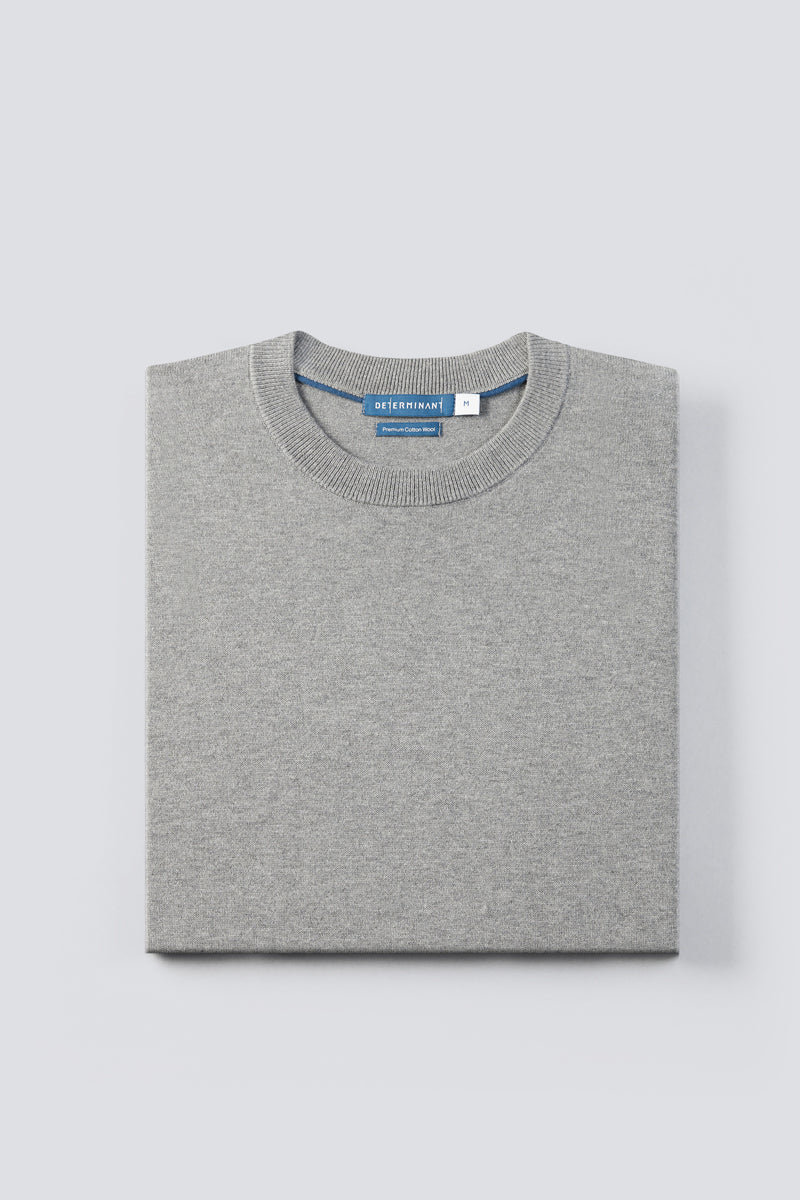 Merino-Blend Crew Neck Sweater | Grey EGBC25 - Image 9