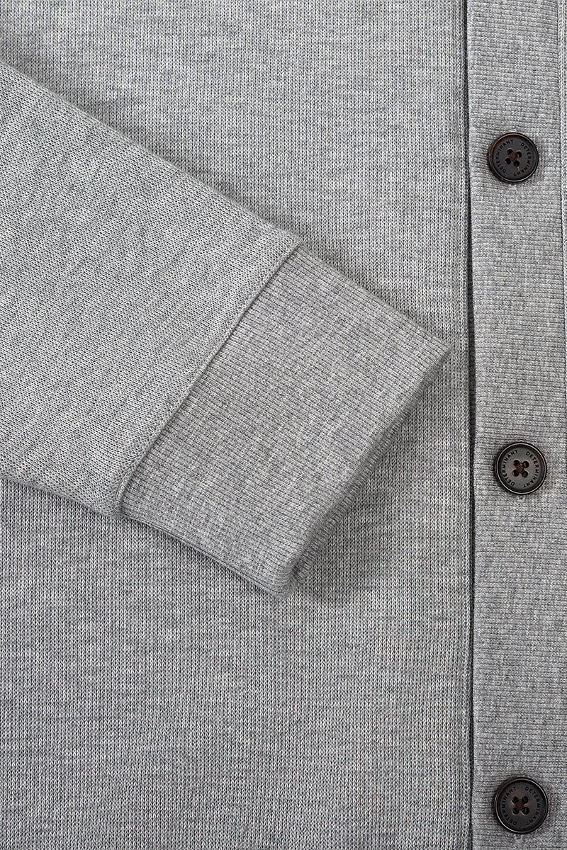 Merino-Blend French Rib Cardigan | Grey EBC054 - Image 10