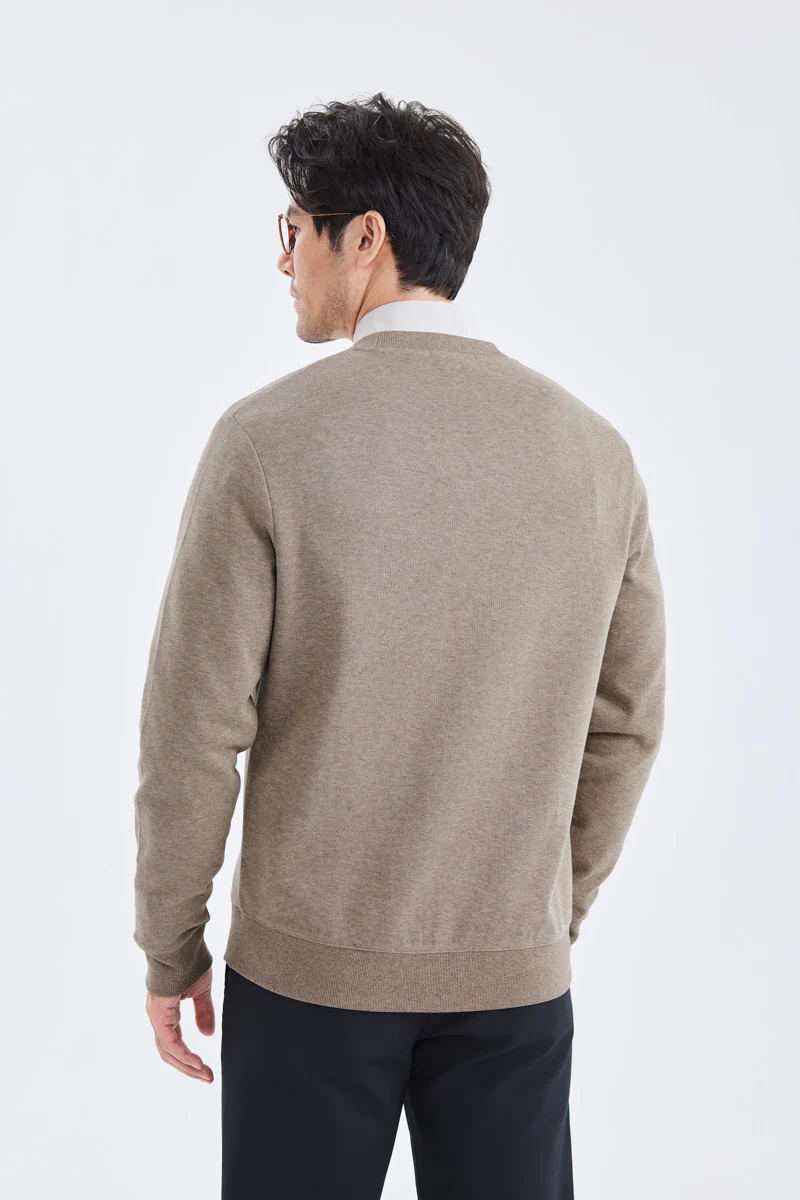 Merino-Blend French Rib Cardigan | Khaki E7W025 - Image 4