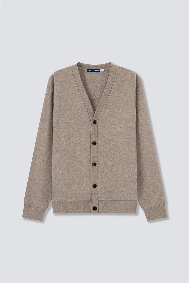 Merino-Blend French Rib Cardigan | Khaki E7W025 - Image 7