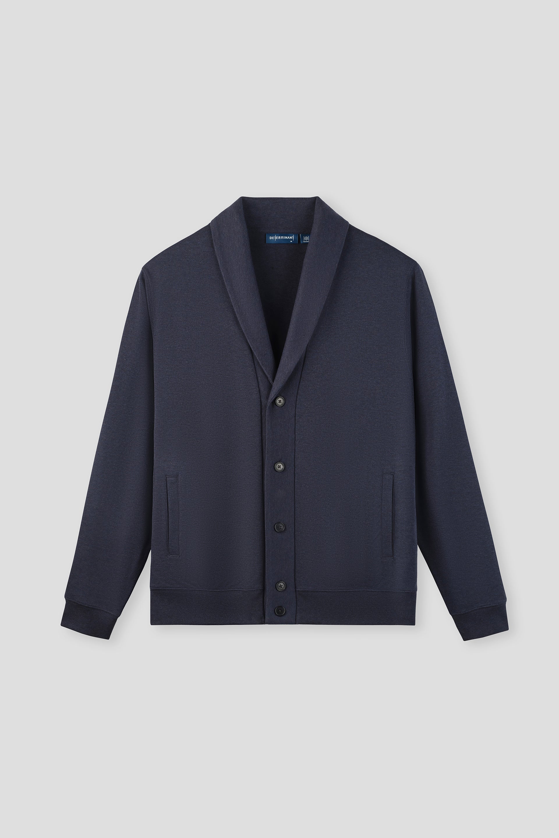 Merino-Blend French Rib Shawl Collar Cardigan | Navy EB1244 - Image 2