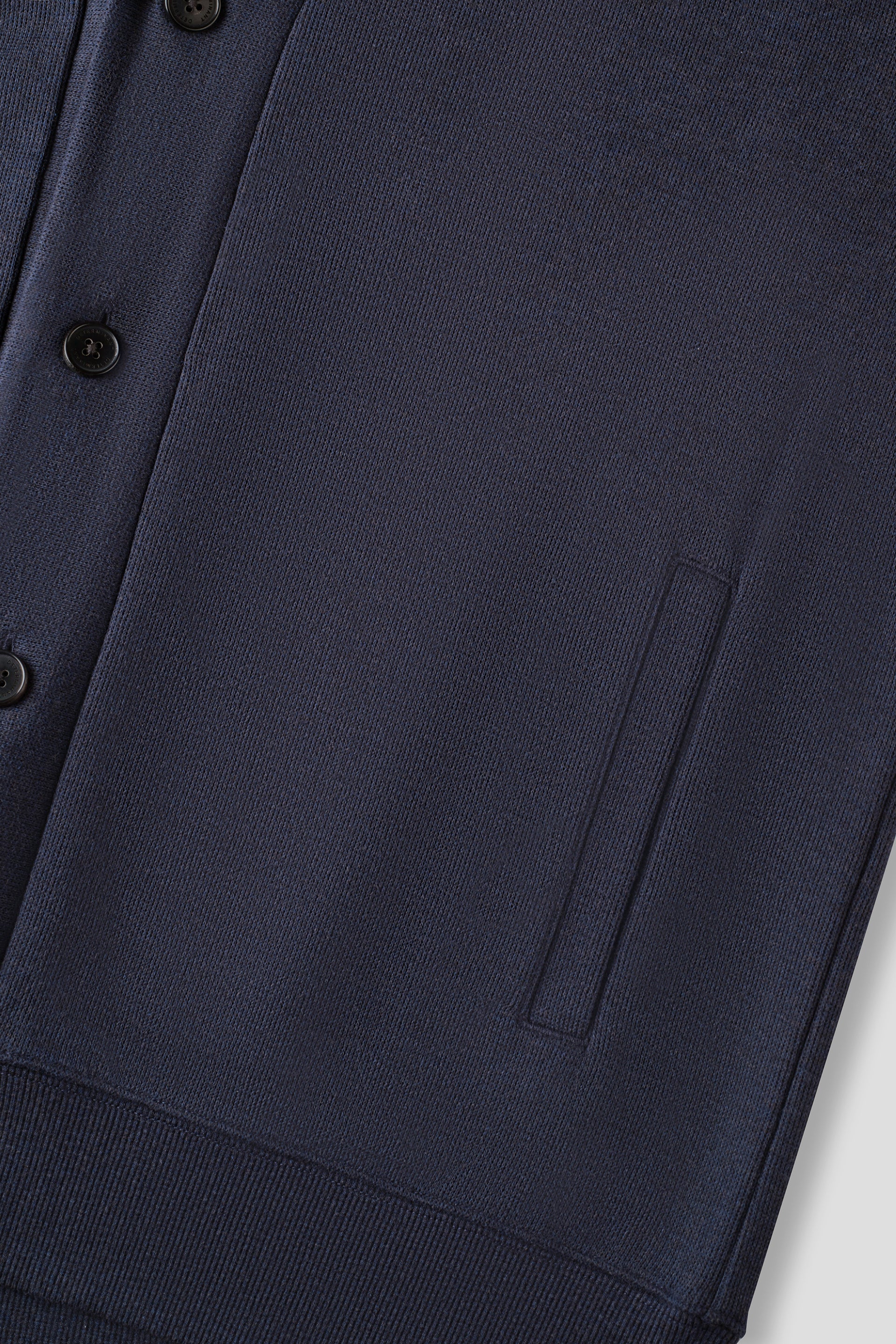 Merino-Blend French Rib Shawl Collar Cardigan | Navy EB1244 - Image 5