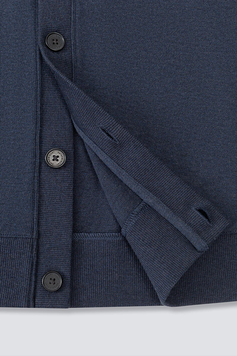 Merino-Blend French Rib Cardigan | Navy EB1244 - Image 11