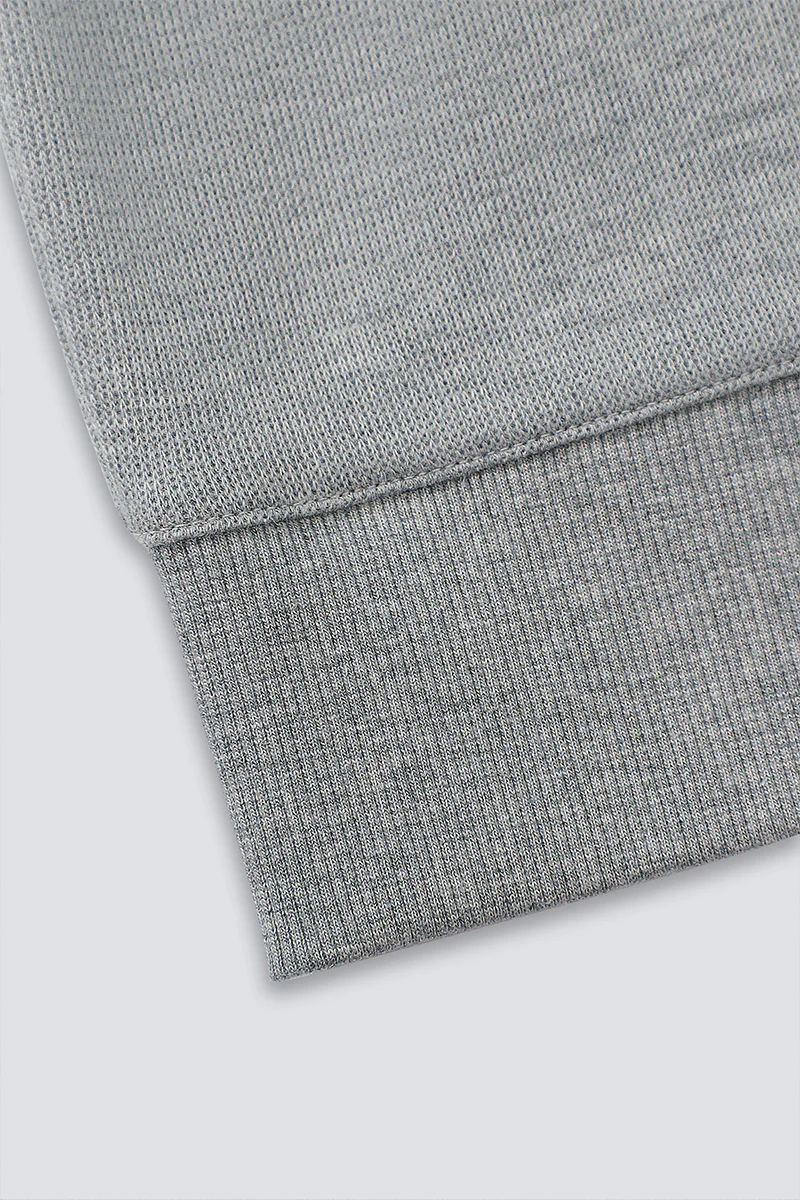 Merino-Blend French Rib Crew Neck Sweater | Grey EBC054 - Image 11