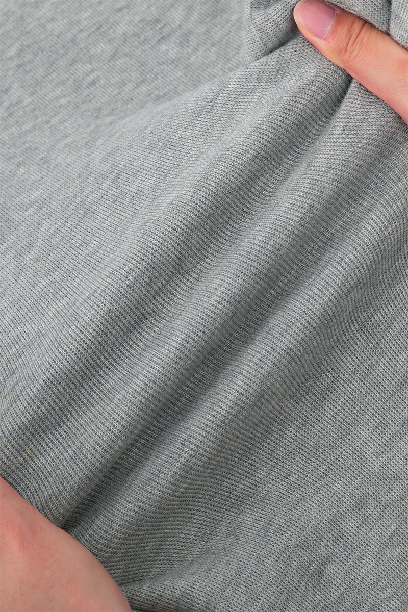 Merino-Blend French Rib Crew Neck Sweater | Grey EBC054 - Image 9