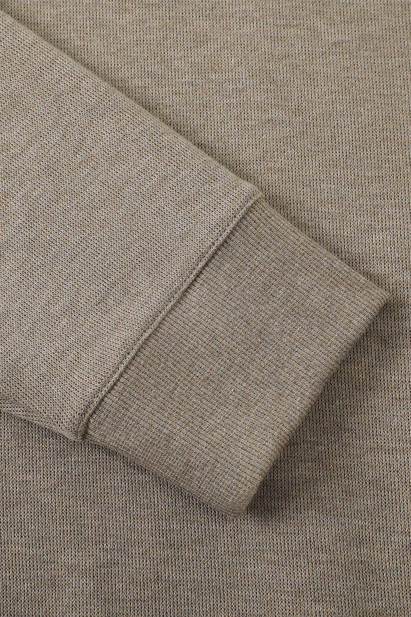 Merino-Blend French Rib Crew Neck Sweater | Khaki E7W025 - Image 11