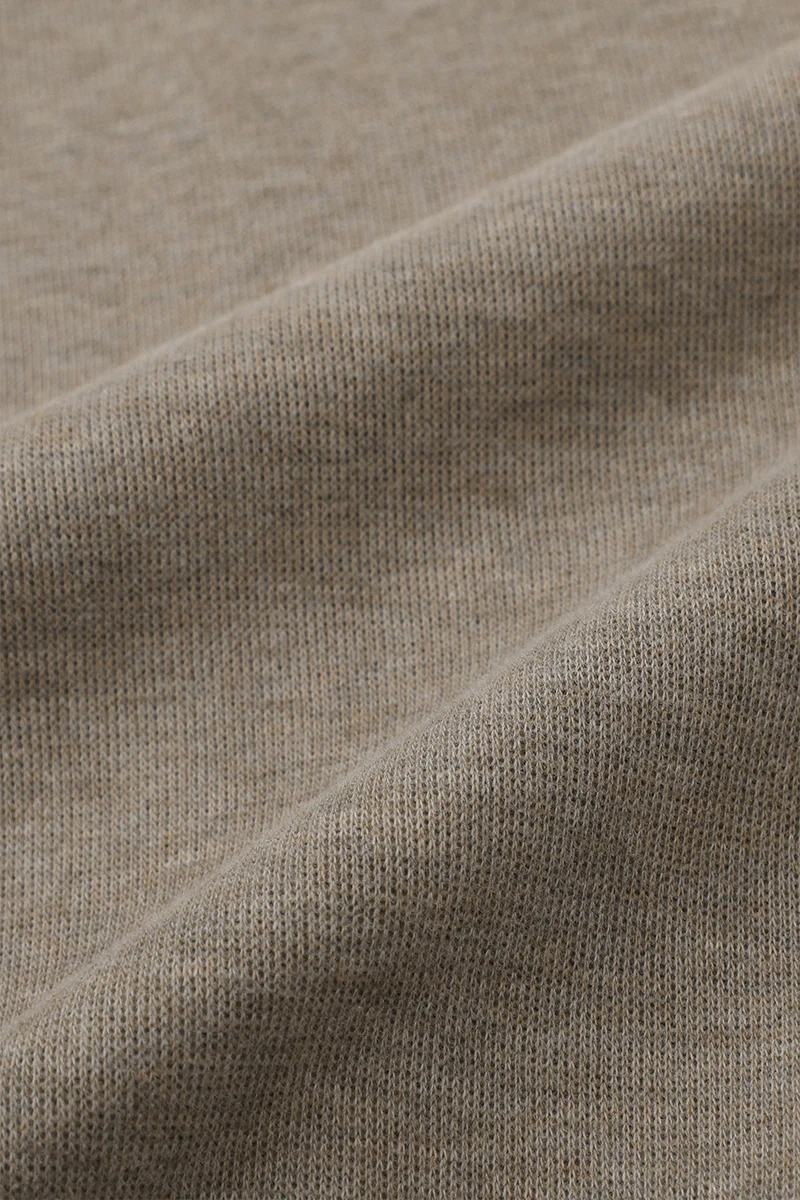 Merino-Blend French Rib Crew Neck Sweater | Khaki E7W025 - Image 13