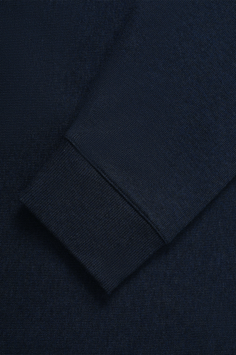 Merino-Blend French Rib Crew Neck Sweater | Navy EB1244 - Image 10