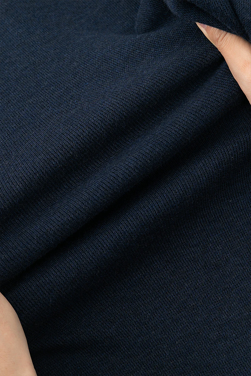 Merino-Blend French Rib Crew Neck Sweater | Navy EB1244 - Image 6