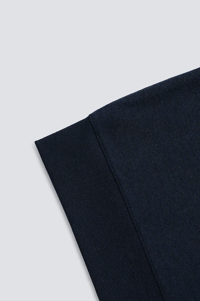 Merino-Blend French Rib Crew Neck Sweater | Navy EB1244 - Image 9