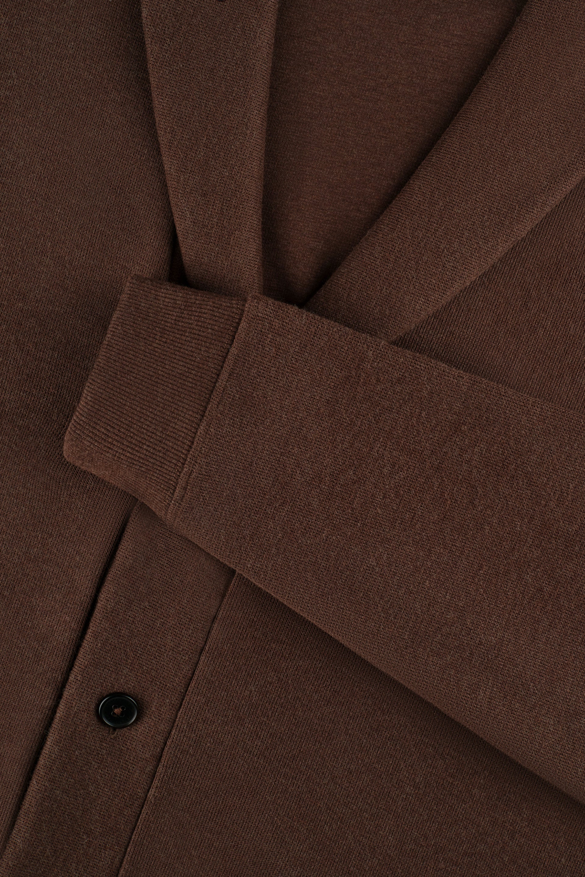 Merino-Blend French Rib Shawl Collar Cardigan | Deep Brown VE3771 - Image 3