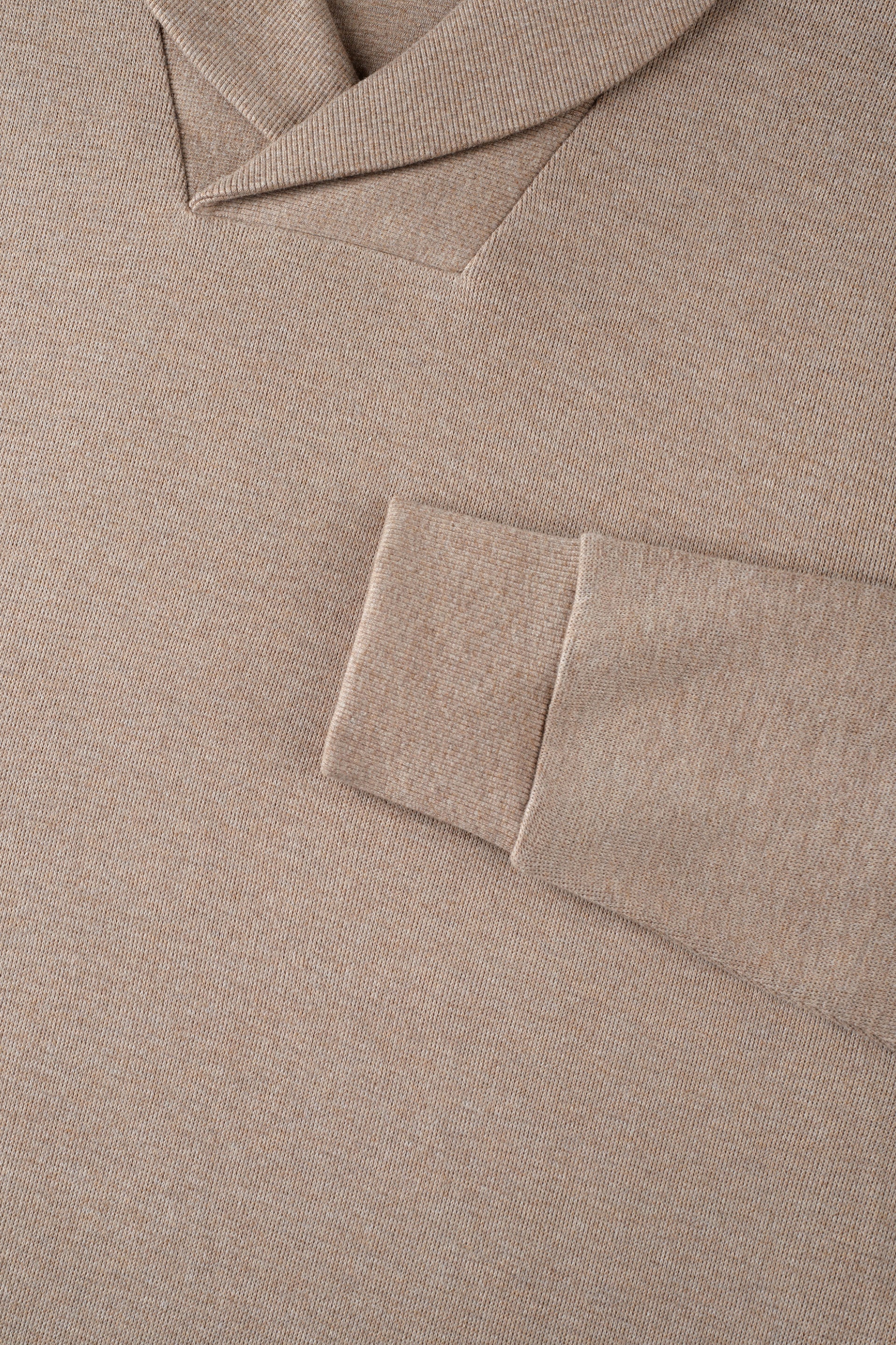 Merino-Blend French Rib Shawl Collar Sweater | Khaki E7W025 - Image 4