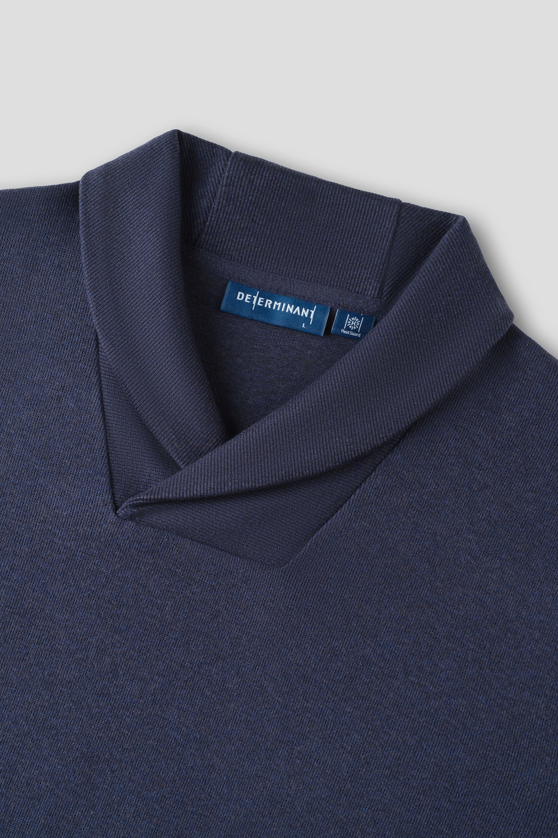 Merino-Blend French Rib Shawl Collar Sweater | Navy EB1244 - Image 3
