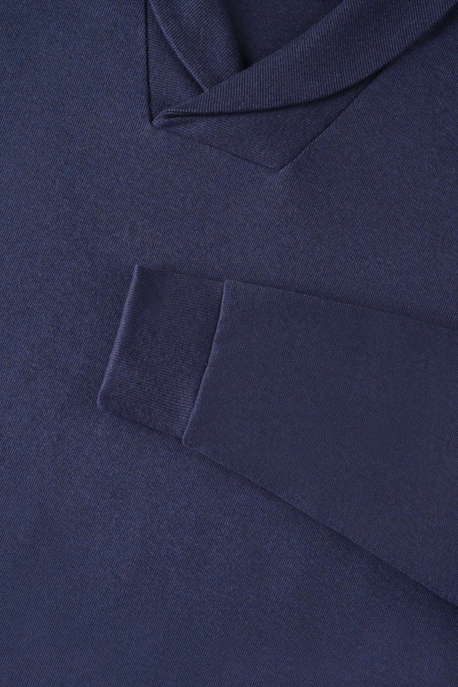 Merino-Blend French Rib Shawl Collar Sweater | Navy EB1244 - Image 4