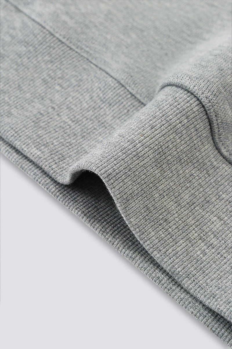Merino-Blend Half Zip French Rib Sweater | Grey EBC054 - Image 10