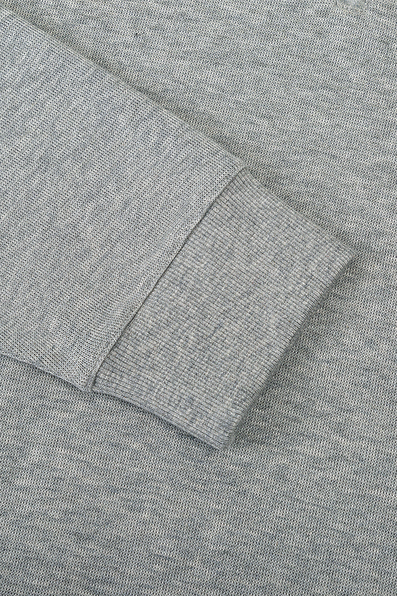 Merino-Blend Half Zip French Rib Sweater | Grey EBC054 - Image 12