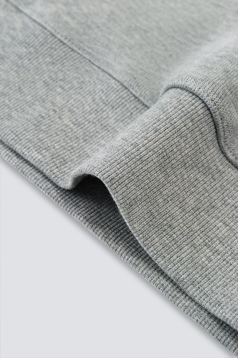Merino-Blend Half Zip French Rib Sweater | Grey EBC054 - Image 13