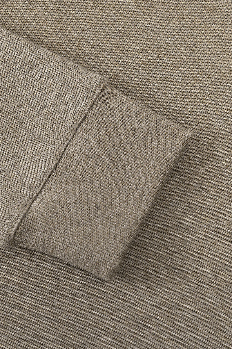 Merino-Blend Half Zip French Rib Sweater | Khaki E7W025 - Image 8