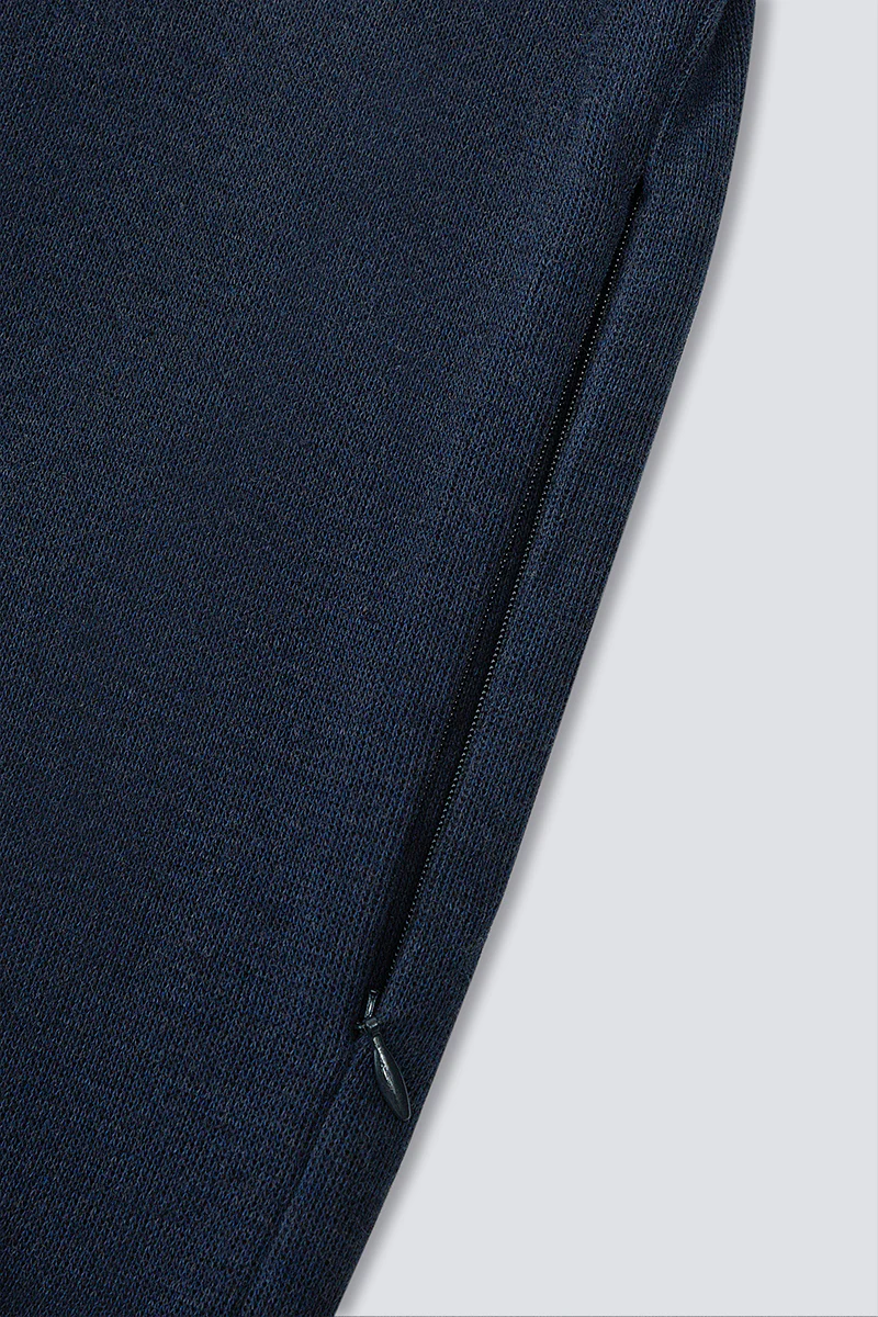 Merino-Blend Half Zip French Rib Sweater | Navy EB1244 - Image 5