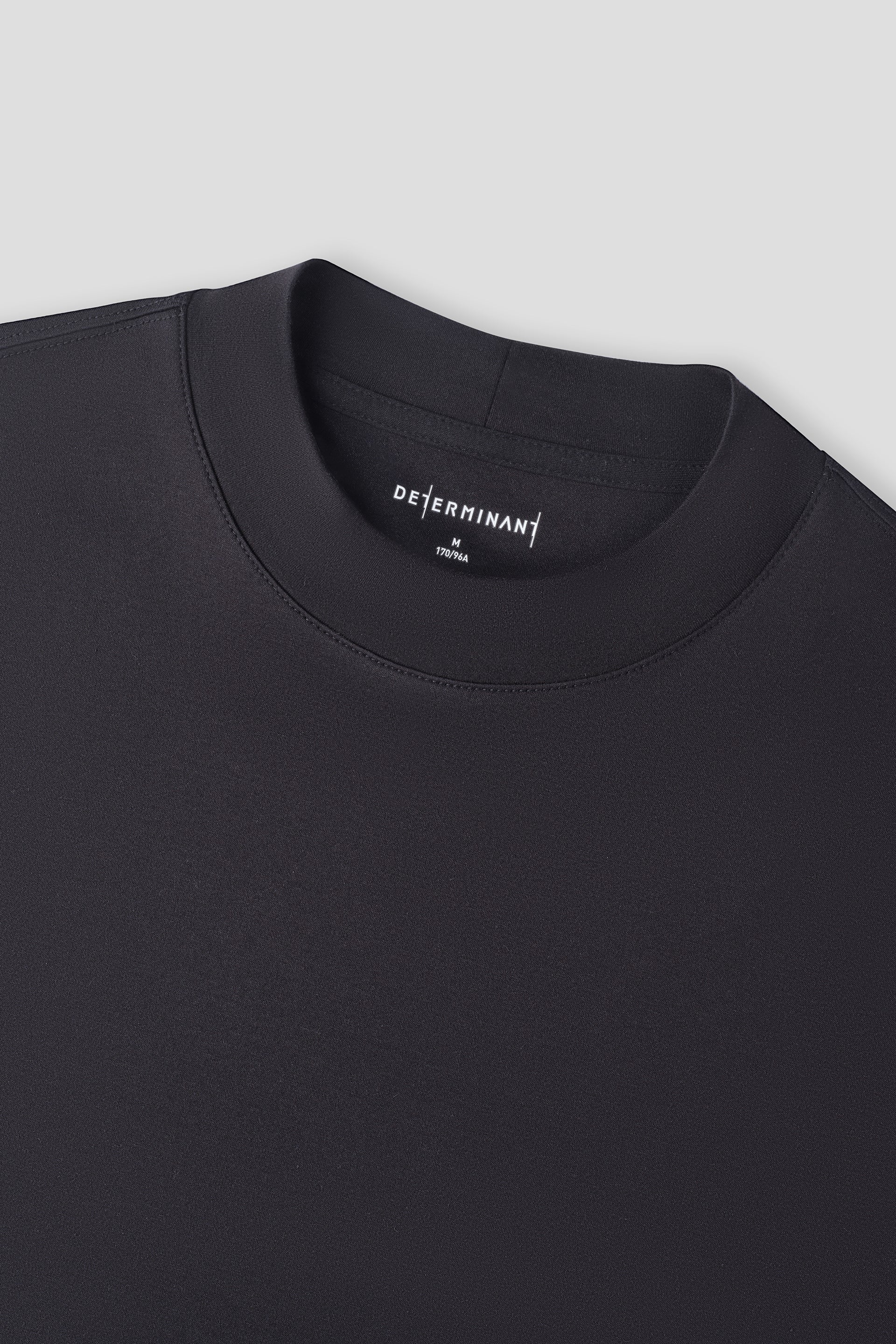 Merino-Blend Mock Neck Long Sleeve T-Shirt | Black BKFD01 - Image 3