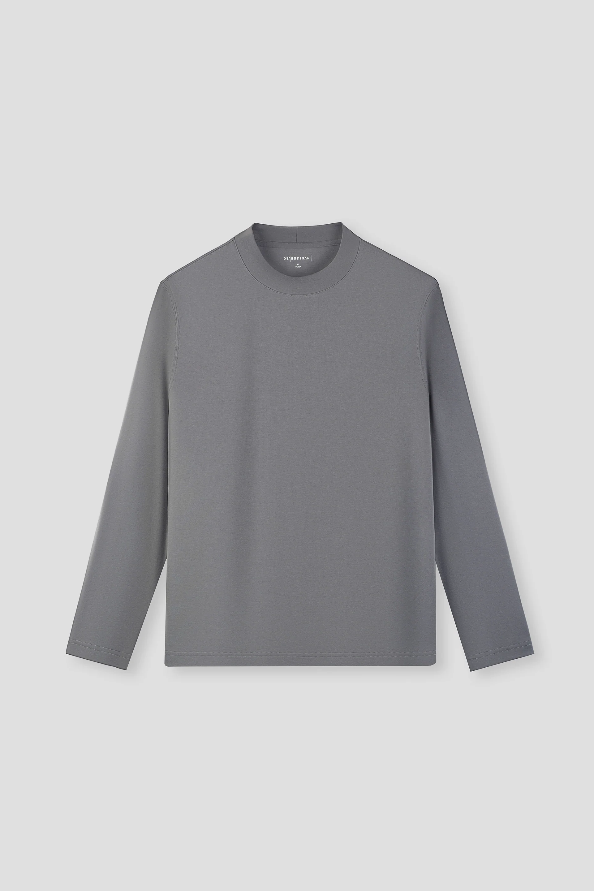 Merino-Blend Mock Neck Long Sleeve T-Shirt | Grey GYE145 - Image 2