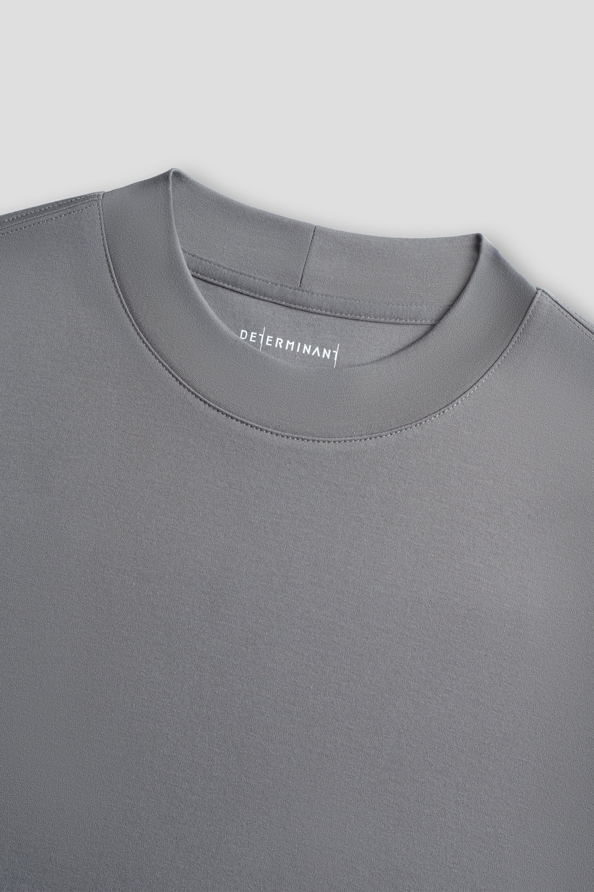Merino-Blend Mock Neck Long Sleeve T-Shirt | Grey GYE145 - Image 3