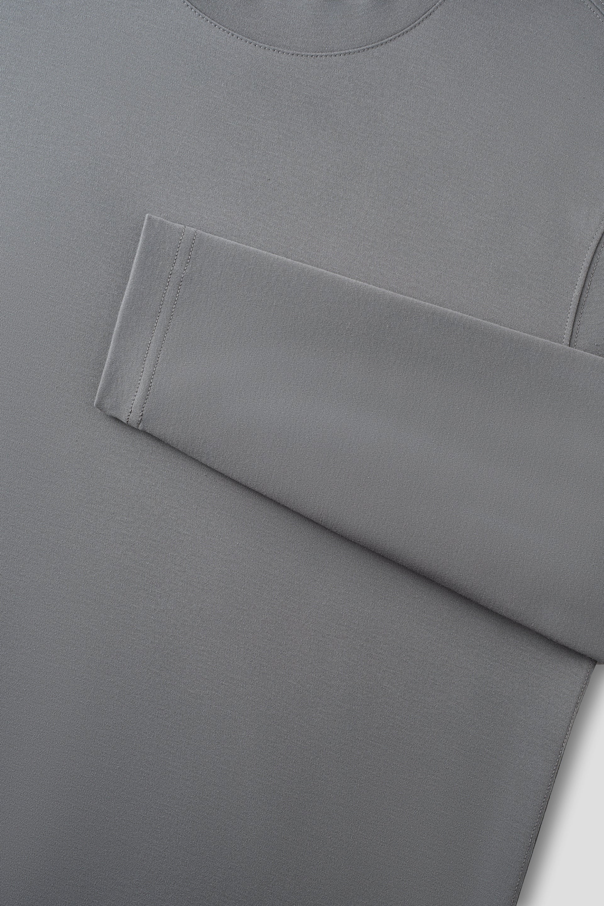 Merino-Blend Mock Neck Long Sleeve T-Shirt | Grey GYE145 - Image 5