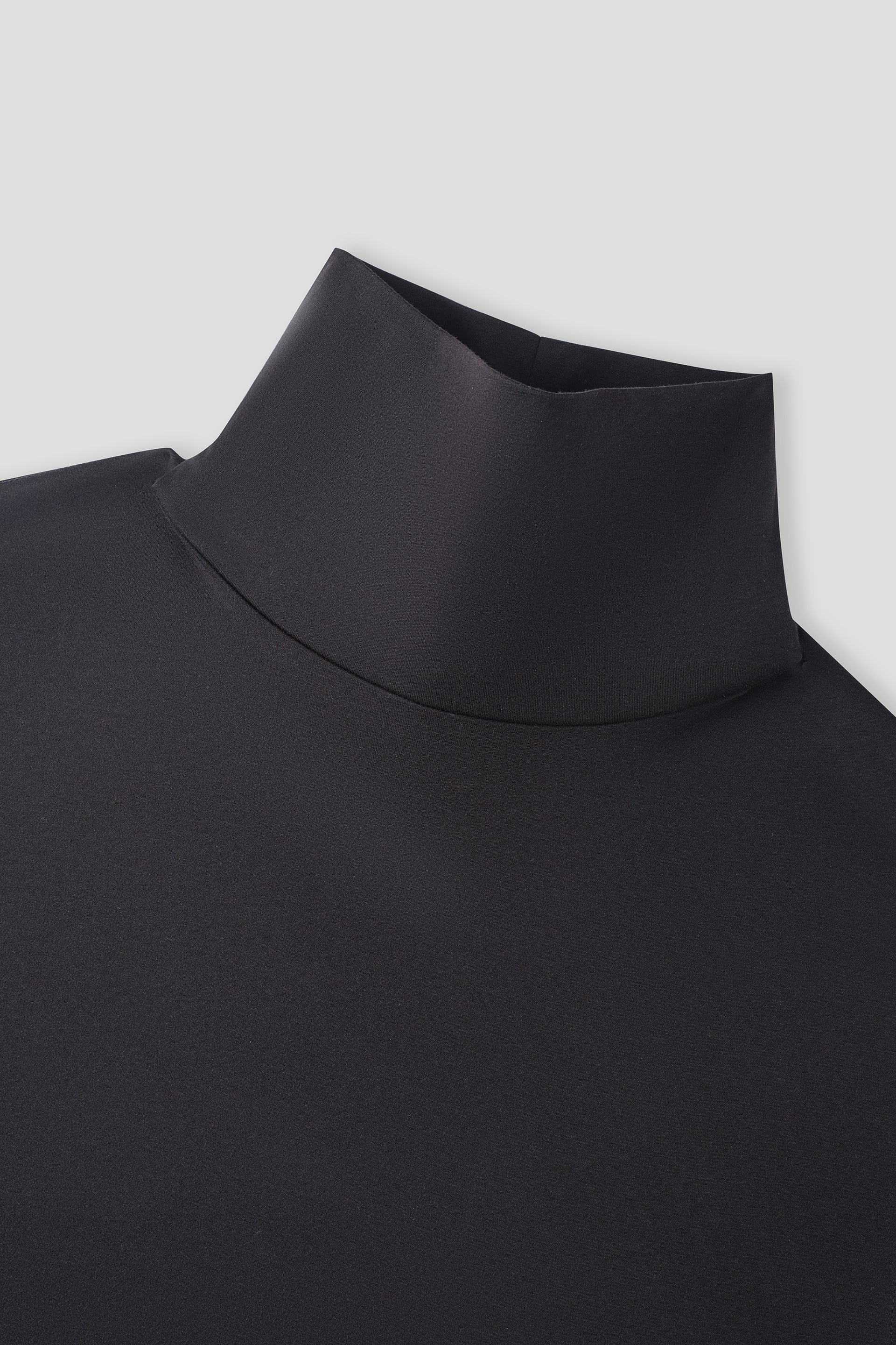 Merino-Blend Turtleneck Long Sleeve T-Shirt | Black BKFD01 - Image 2