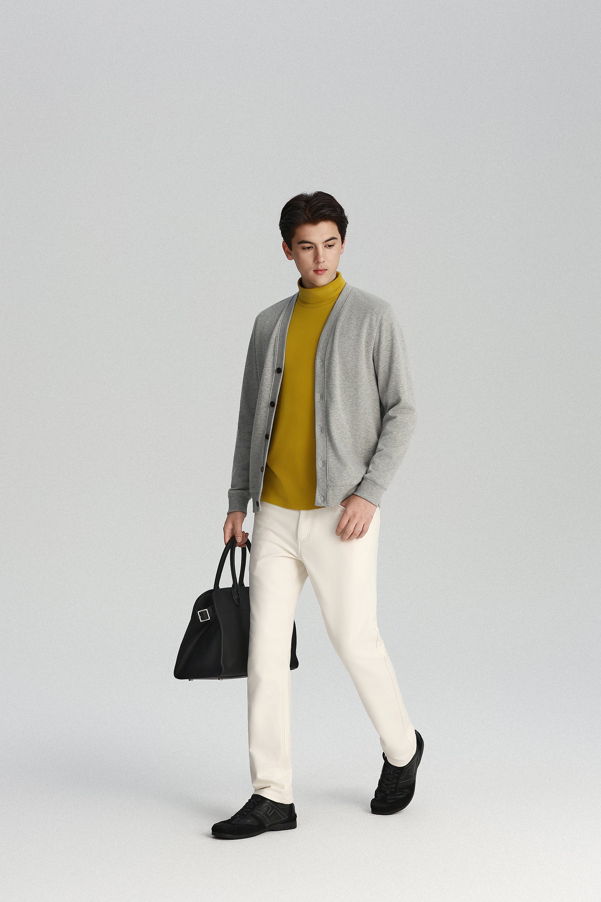 Merino-Blend Turtleneck Long Sleeve T-Shirt | Palm Yellow PT0839 - Image 6