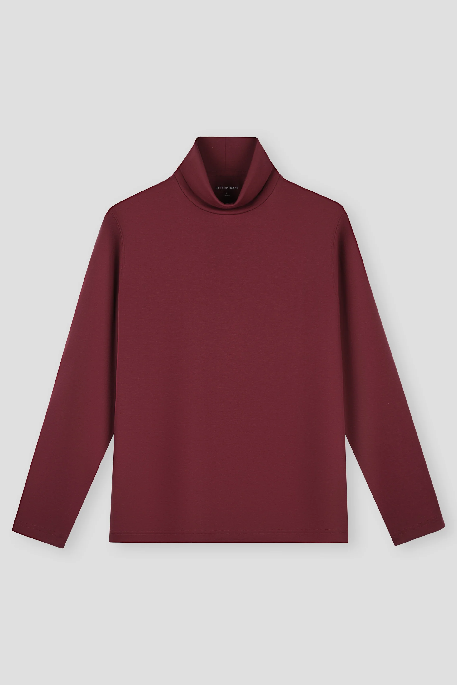 Merino-Blend Turtleneck Long Sleeve T-Shirt | Plum Burgundy PT1627 - Image 2