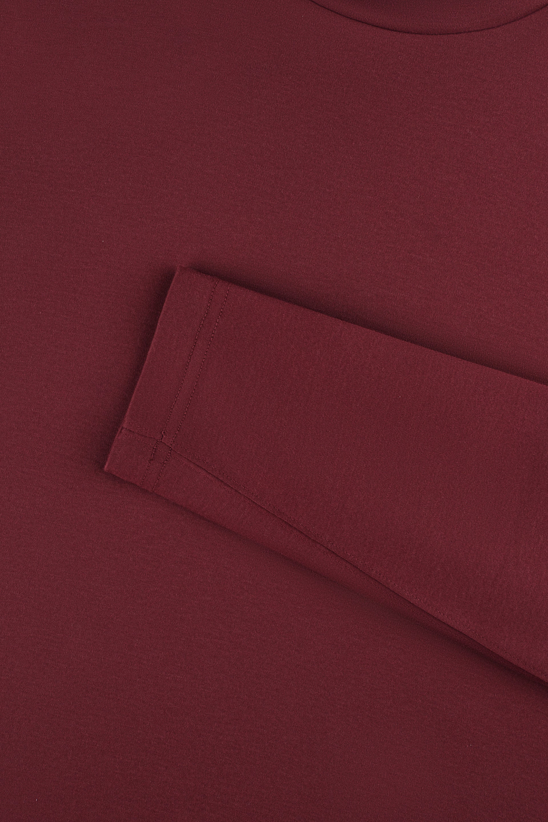 Merino-Blend Turtleneck Long Sleeve T-Shirt | Plum Burgundy PT1627 - Image 4
