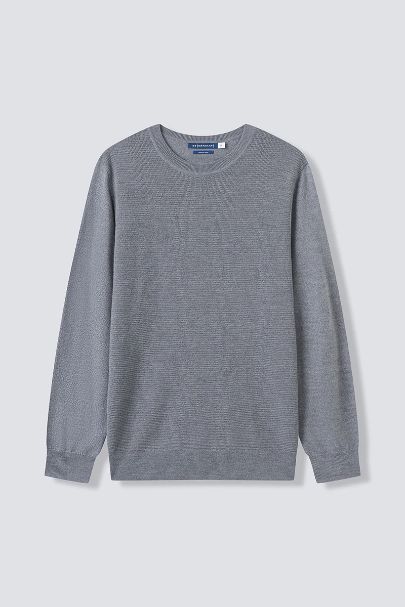 Merino Wool Crew Neck Sweater | Grey HRGY86 - Image 10