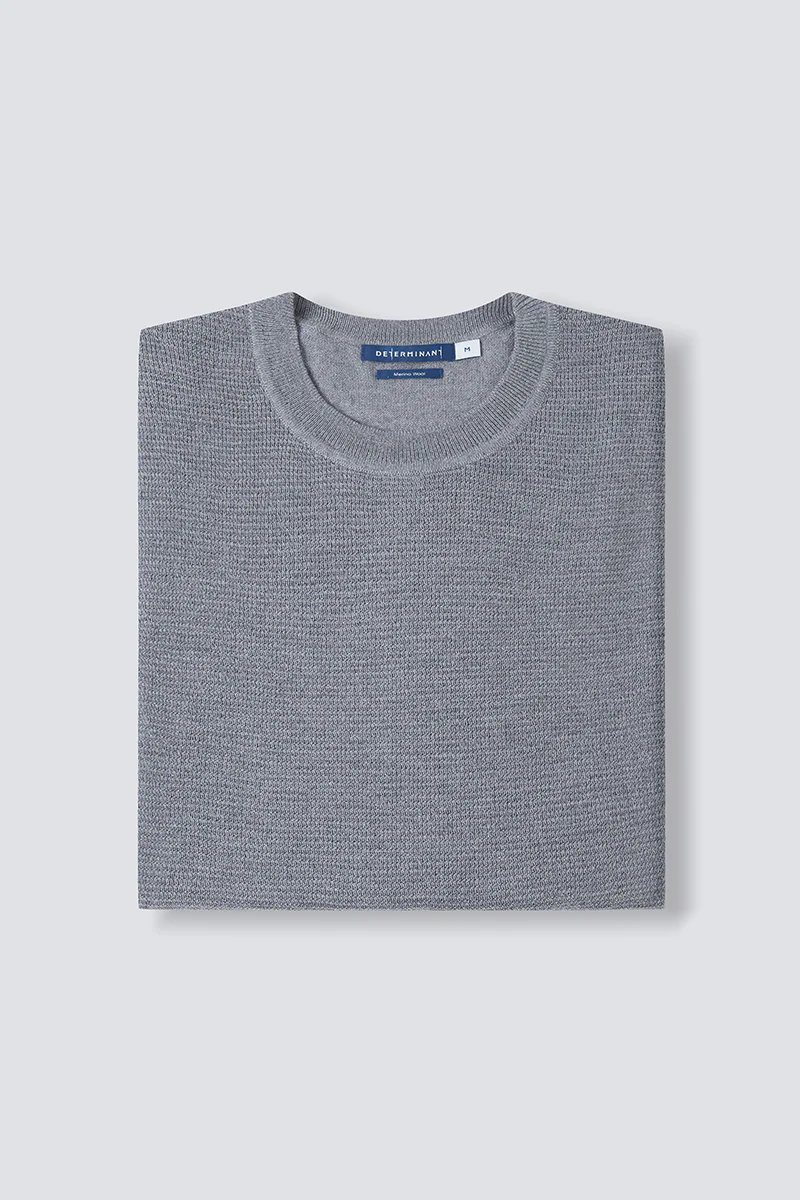 Merino Wool Crew Neck Sweater | Grey HRGY86 - Image 11