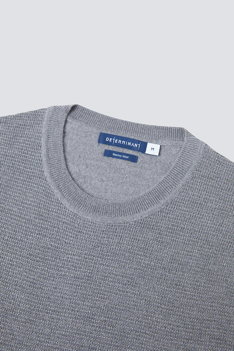 Merino Wool Crew Neck Sweater | Grey HRGY86 - Image 6